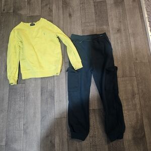 Polo by Ralph Lauren Yellow Sweatshirt and Black Joggers